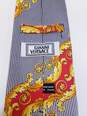 Vintage Gianni Versace Italy 90s Gold Baroque Print Stripe Silk Neck Tie 57 inch image number 7