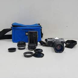 Vintage Olympus OM-1n Film Camera W/Accessories In Soft Case