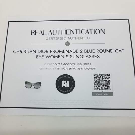 AUTHENTICATED Christian Dior Promenade 2 Blue Round Cat Eye Womens Sunglasses image number 7