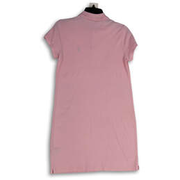 Womens Pink Spread Collar Short Sleeve Short T-Shirt Dress Size Small alternative image