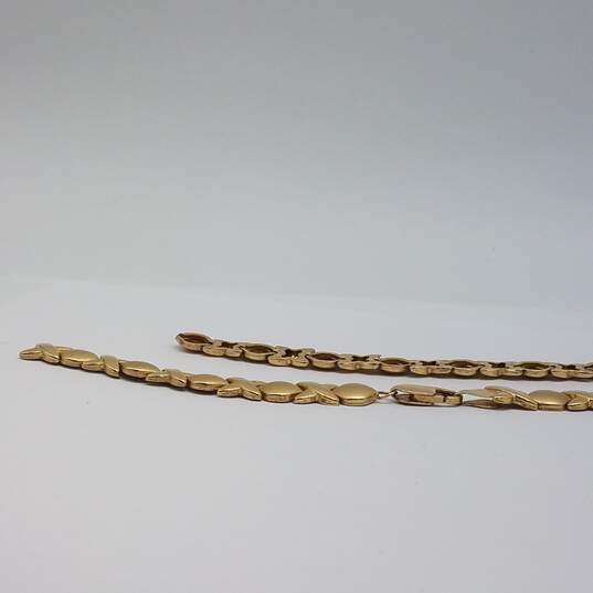 Super Rare Tiffany  & C 10k Yellow Gold 16 Inch XOXO 8mm Necklace For Repair 13.3g image number 5