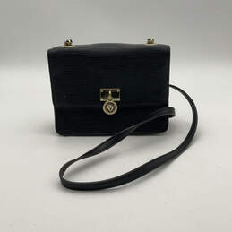 Womens Black Leather Inner Pocket Adjustable Strap Stylish Crossbody Bag
