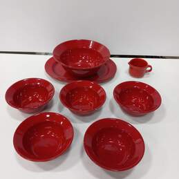 8 Piece Set Of Waechtersbach Red Cherry Germany Ceramic Dishes