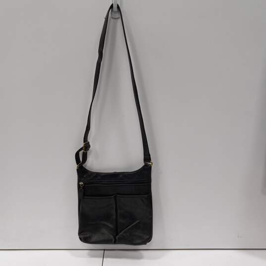 Fossil Black Leather Crossbody Bag image number 3