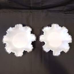 Bundle of 4 Assorted White Milk Glass Dishes alternative image