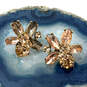 Designer J. Crew Gold-Tone Crystal Cut Stone Fashionable Stud Earrings image number 1