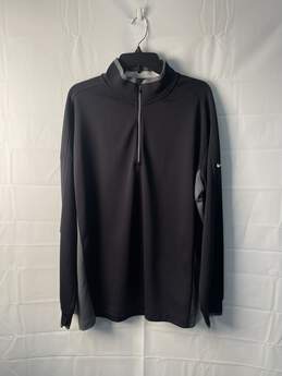 Nike Mens Black Golf Pullover w/ 3/4 Zipper Size XK