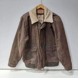 Outback Men's Brown Full Zip Cotton Blend Bush Pilot Jacket Size L