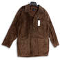 NWT Mens Brown Suede Spread Collar Button Front Jacket Size XXL 50/52 image number 1