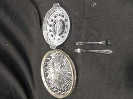 2pc Set of Crystal Serving Dishes W/2 Cocktail Forks