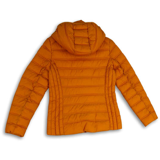 Womens Orange Long Sleeve Full-Zip Hooded Puffer Jacket Size Medium image number 2