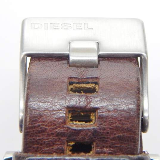 Diesel DZ7322 3Bar Chrono Blue Dial Brown Leather Band Watch 152.7g image number 5