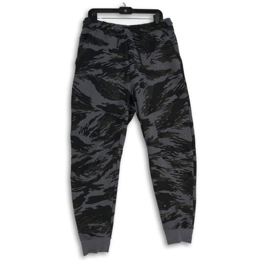 NWT Mens Black Gray Camouflage Drawstring Tapered Leg Jogger Pants Size L image number 2