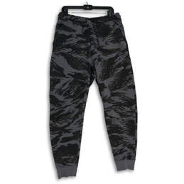 NWT Mens Black Gray Camouflage Drawstring Tapered Leg Jogger Pants Size L alternative image