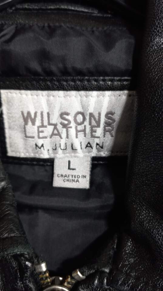 Wilson Leather M. Julian Black Leather Jacket Size L image number 3