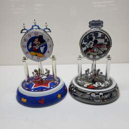 Lot of 2 Disney Mickey Mouse Special Edition Dome Clocks