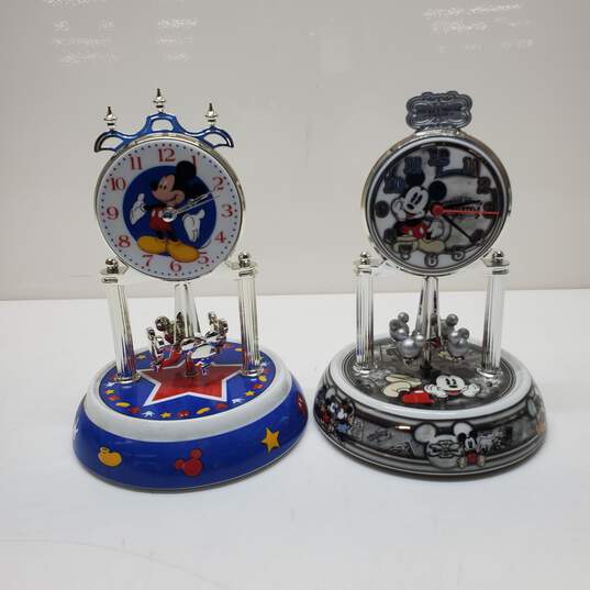 Lot of 2 Disney Mickey Mouse Special Edition Dome Clocks image number 1