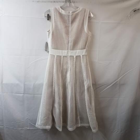 Tahari White Mesh Sleeveless Dress image number 2
