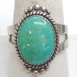 Sterling Silver Turquoise & Hammered Concave Sz 8.5-9 Ring Bundle 2pcs. 17.1g alternative image