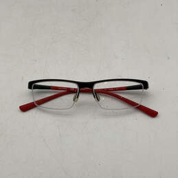 Mens 6050 Red Black Rectangle Eyeglasses Prescription Glasses With Case alternative image