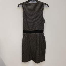 NWT Womens Black White Striped Sleeveless Surplice Neck Mini Dress Size 4 alternative image