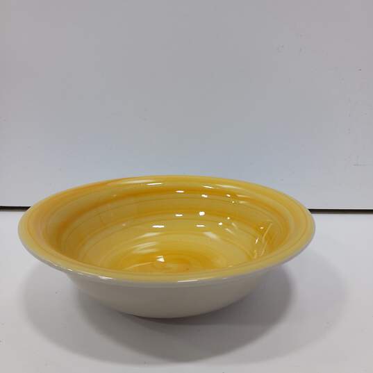 3 Philippe Richard Swirl Yellow China Soup Bowls 7" image number 5