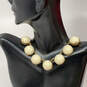 Designer J. Crew Gold-Tone Link Chain Ivory Bubble Statement Necklace image number 1