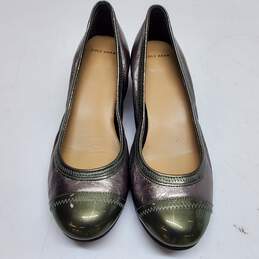 COLE HAAN Womens Milly Wedge Heel Pumps Silver Metallic Slip On Cap size 7.5
