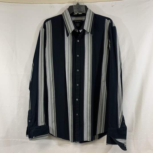 Men's Black Calvin Klein Button-Up Shirt, Sz. L image number 1
