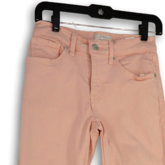 Womens Pink Denim Medium Wash Pockets Stretch Skinny Leg Jeans Size 4/27 image number 3
