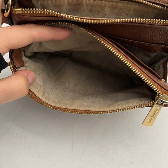 NWT Michael Kors Womens Brown Leather Adjustable Strap Fulton Crossbody Bag image number 6