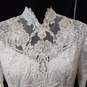 Vintage Unbranded Women's White Lace Beaded Wedding Dress image number 5