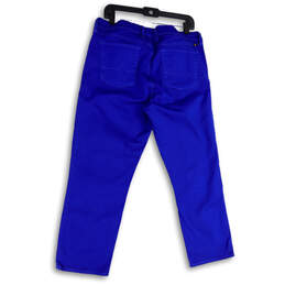 Womens Blue Denim Medium Wash Stretch Pockets Straight Leg Jeans Size 16/33 alternative image