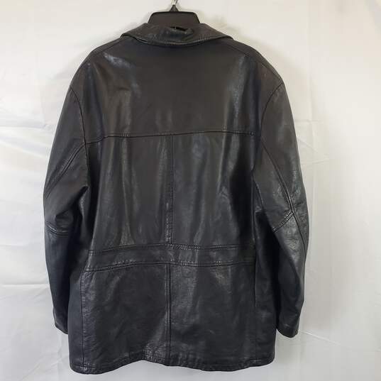 Phase2 Men Black Leather Jacket L image number 2