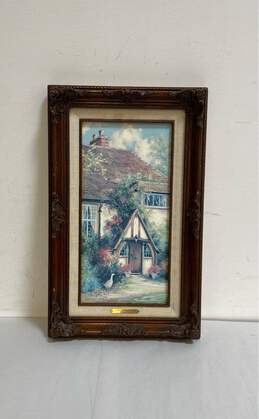 Byfleet Cottage Print Pastel by Marty Bell Signed. Farmhouse Matted & Framed