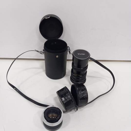 Lot of 2 Assorted Vivitar 70mm-150mm Camera Lenses with Cases image number 2