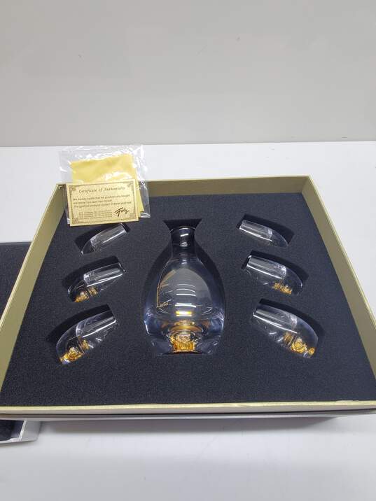 Just Funky Crystal and Gold Foil Japanese Wine Glasses Set image number 1