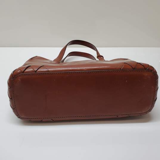 Monsac Rich Brown Leather Tote Bag Purse image number 5