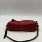 Womens Red Pebble Leather Adjustable Strap Inner Pockets Crossbody Bag image number 3