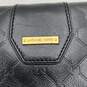 NWT Womens Black Gold Chain Strap Leather Studded Turn Lock Clutch Handbag image number 3
