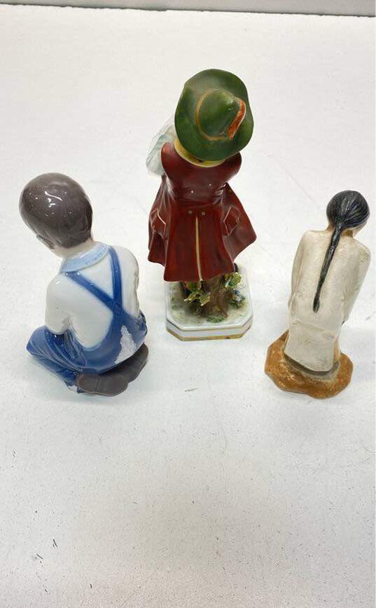 Porcelain Figurines Lot of 3 Vintage Ceramic Statutes/ Marked on Bottom image number 11