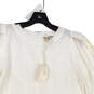 NWT Womens White 3/4 Sleeve Round Neck Blouse Top Size Medium image number 3