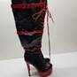 Platform Lace-Up High Heel Stiletto Over The Knee Boots Sz 10 image number 1