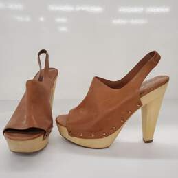 Via Spiga Via Spiga Women's Astro Studded Slingback Platform Heel Shoes Size 10