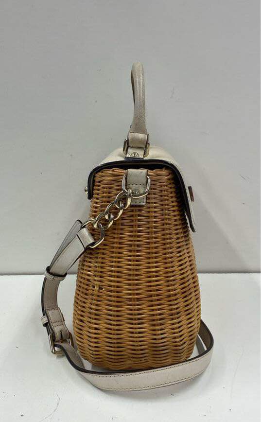 Kate Spade Wicker Straw Basket Satchel Bag image number 4