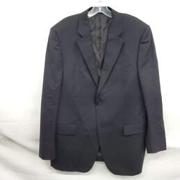 Prada Men's Black Italian Wool Suit Jacket Size 54R - AUTHENTICATED