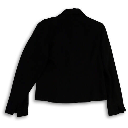 Womens Black Long Sleeve Shawl Lapel Single Breasted 4 Button Blazer Size 8 image number 4