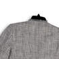 Womens Gray Long Sleeve Pockets Collared Cropped Open Front Jacket Size 4P image number 4