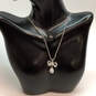 Designer Juicy Couture Silver-Tone Link Chain Bow Pendant Necklace image number 1