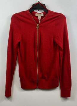 Michael Kors Red Zippered Sweater - Size Small